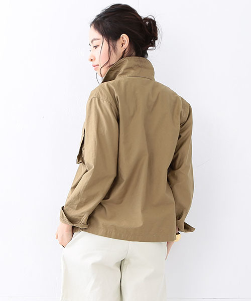 BEAMS BOY(ビームスボーイ)の「【FUDGE5月号掲載】BEAMS BOY / ファティーグ ジャケット(ブルゾン・レディース・ベージュ/オリーブ・ONE SIZE)」の4枚目の写真