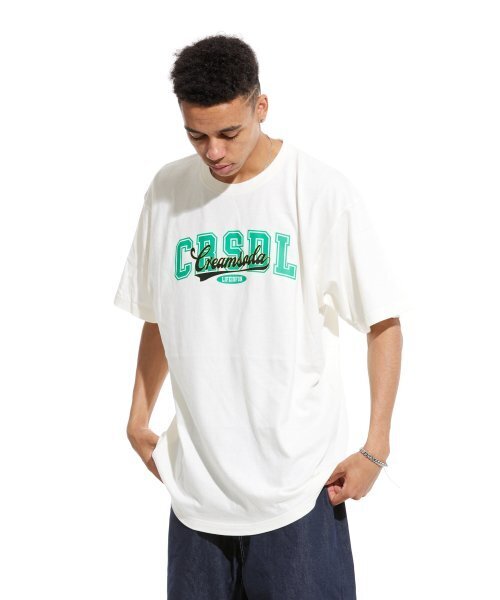 CREAM SODA LAB(クリームソーダラボ)の「オーバーラップ半袖Tシャツアイボリーグリーン(Tシャツ/カットソー・メンズ・その他・LARGE/MEDIUM)」の2枚目の写真