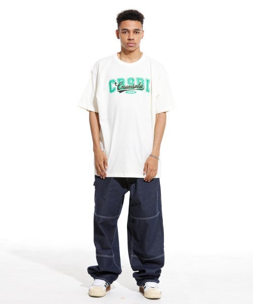 CREAM SODA LAB(クリームソーダラボ)の「オーバーラップ半袖Tシャツアイボリーグリーン(Tシャツ/カットソー・メンズ・その他・LARGE/MEDIUM)」の3枚目の写真