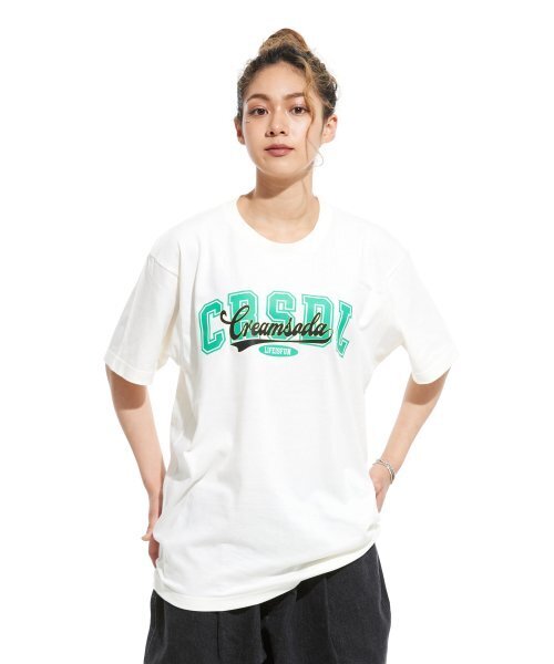 CREAM SODA LAB(クリームソーダラボ)の「オーバーラップ半袖Tシャツアイボリーグリーン(Tシャツ/カットソー・メンズ・その他・LARGE/MEDIUM)」の6枚目の写真
