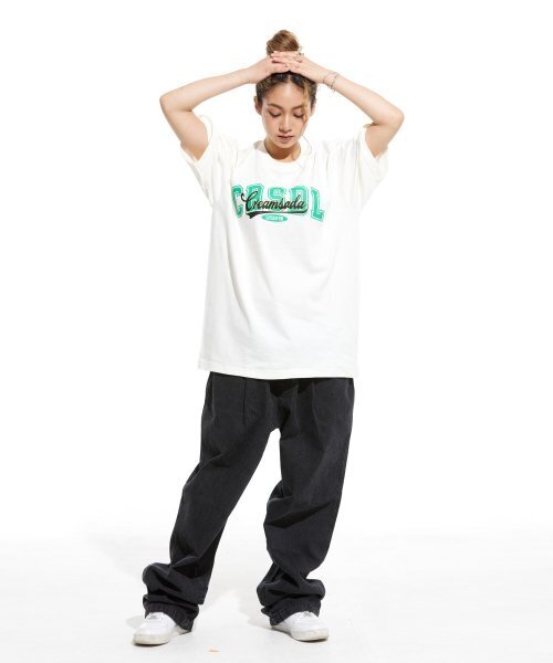 CREAM SODA LAB(クリームソーダラボ)の「オーバーラップ半袖Tシャツアイボリーグリーン(Tシャツ/カットソー・メンズ・その他・LARGE/MEDIUM)」の10枚目の写真