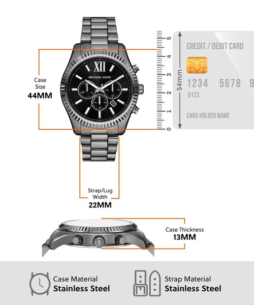 MICHAEL KORS(マイケルコース)の「マイケル・コース 腕時計 メンズ アナログ ステンレス MK9217SET(アナログ腕時計・メンズ・チャコールグレー・FREE)」の5枚目の写真