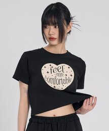 フィルモアハートクロップ半袖Tシャツ_ブラック