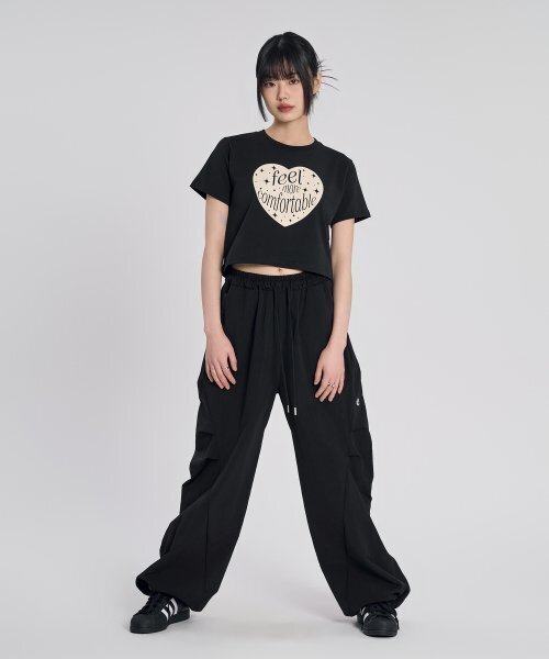 SLOW RECORD HOUSE(スローレコードハウス)の「フィルモアハートクロップ半袖Tシャツ_ブラック(Tシャツ/カットソー・レディース・その他・OS)」の9枚目の写真