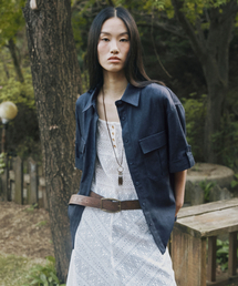COTTON CUFFS SHIRTS D/BLUE