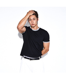 RVD（アールブイディー）の「クロップコットンモーダルマッスルフィットリンガーティー（ブラック）（Tシャツ/カットソー）」