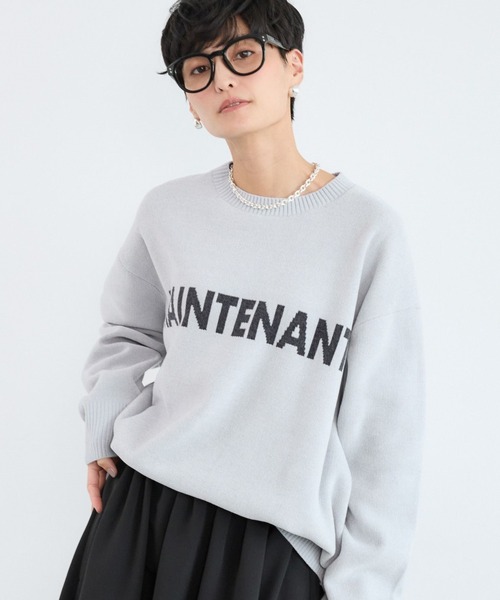 BARNYARDSTORM（バンヤードストーム）の「BARNYARDSTORM / ソフトタッチロゴプルオーバー（ニット/セーター・レディース・ブラック/ライトグレー/チャコールグレー/オフホワイト・FREE）」の4枚目の写真