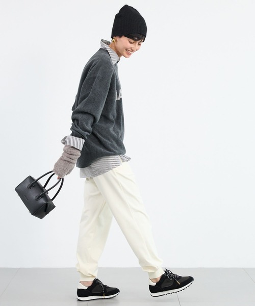 BARNYARDSTORM（バンヤードストーム）の「BARNYARDSTORM / ソフトタッチロゴプルオーバー（ニット/セーター・レディース・ブラック/ライトグレー/チャコールグレー/オフホワイト・FREE）」の16枚目の写真