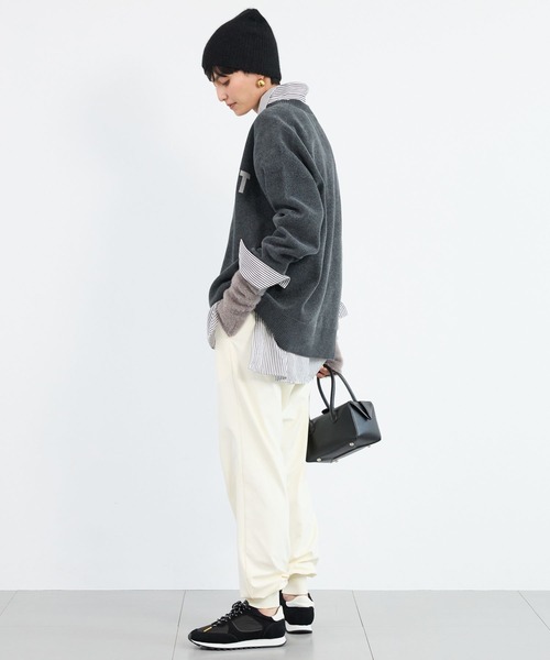 BARNYARDSTORM（バンヤードストーム）の「BARNYARDSTORM / ソフトタッチロゴプルオーバー（ニット/セーター・レディース・ブラック/ライトグレー/チャコールグレー/オフホワイト・FREE）」の18枚目の写真