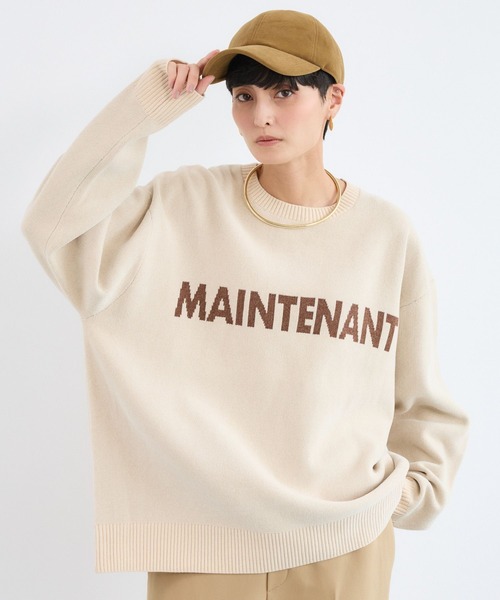 BARNYARDSTORM（バンヤードストーム）の「BARNYARDSTORM / ソフトタッチロゴプルオーバー（ニット/セーター・レディース・ブラック/ライトグレー/チャコールグレー/オフホワイト・FREE）」の6枚目の写真