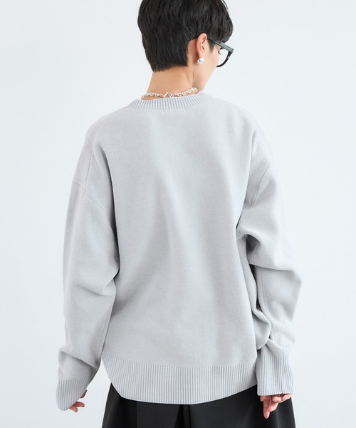 BARNYARDSTORM（バンヤードストーム）の「BARNYARDSTORM / ソフトタッチロゴプルオーバー（ニット/セーター・レディース・ブラック/ライトグレー/チャコールグレー/オフホワイト・FREE）」の5枚目の写真