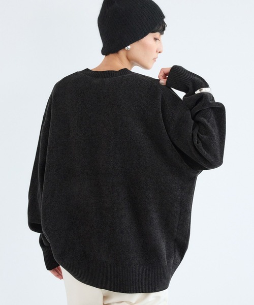 BARNYARDSTORM（バンヤードストーム）の「BARNYARDSTORM / ソフトタッチロゴプルオーバー（ニット/セーター・レディース・ブラック/ライトグレー/チャコールグレー/オフホワイト・FREE）」の10枚目の写真
