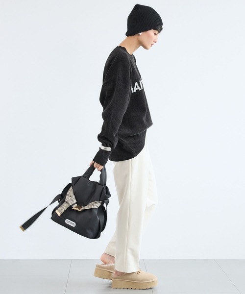 BARNYARDSTORM（バンヤードストーム）の「BARNYARDSTORM / ソフトタッチロゴプルオーバー（ニット/セーター・レディース・ブラック/ライトグレー/チャコールグレー/オフホワイト・FREE）」の22枚目の写真