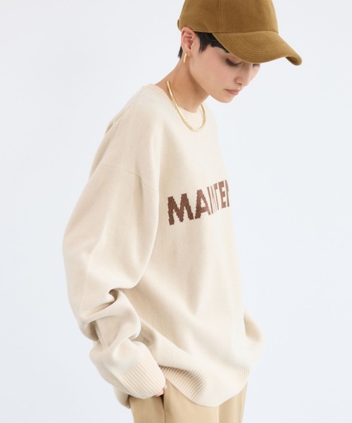 BARNYARDSTORM（バンヤードストーム）の「BARNYARDSTORM / ソフトタッチロゴプルオーバー（ニット/セーター・レディース・ブラック/ライトグレー/チャコールグレー/オフホワイト・FREE）」の7枚目の写真