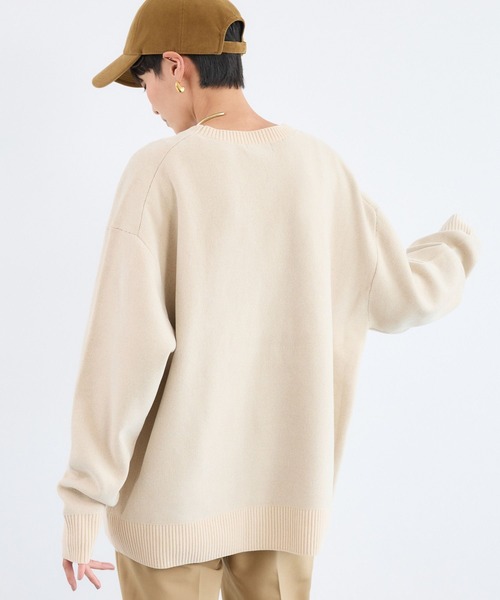 BARNYARDSTORM（バンヤードストーム）の「BARNYARDSTORM / ソフトタッチロゴプルオーバー（ニット/セーター・レディース・ブラック/ライトグレー/チャコールグレー/オフホワイト・FREE）」の8枚目の写真