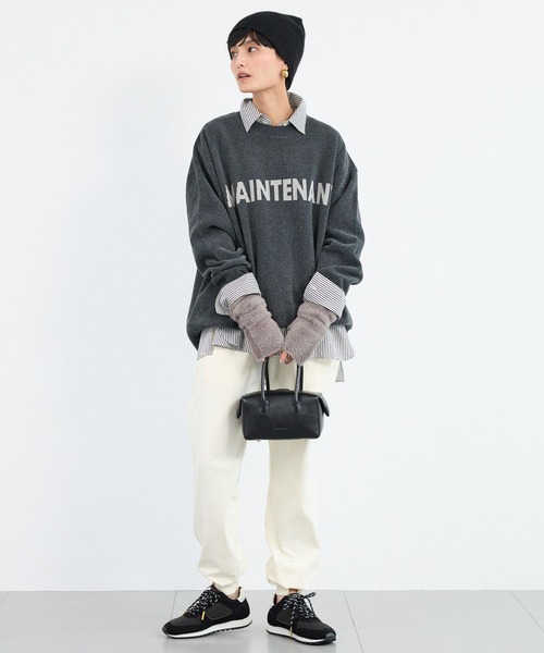 BARNYARDSTORM（バンヤードストーム）の「BARNYARDSTORM / ソフトタッチロゴプルオーバー（ニット/セーター・レディース・ブラック/ライトグレー/チャコールグレー/オフホワイト・FREE）」の15枚目の写真