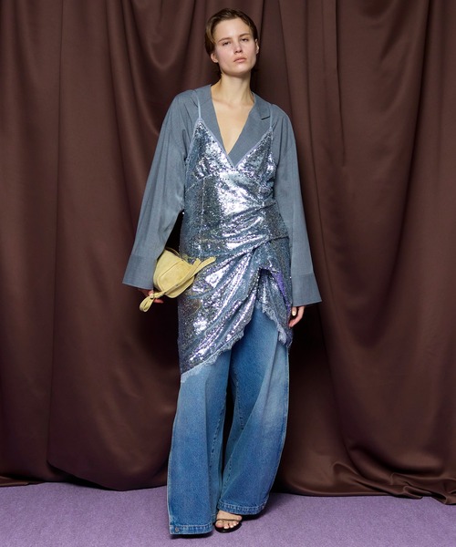 MAISON SPECIAL(メゾンスペシャル)の「Double Pocket Color Denim/ダブルポケットカラーデニム(デニムパンツ・レディース・ピンク/ブルー・38/36/34)」の6枚目の写真