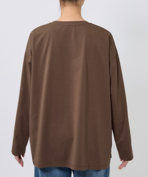 BARNYARDSTORM(バンヤードストーム)の「BARNYARDSTORM / ワイドシルエットロゴロンT / マシンウォッシャブル(Tシャツ/カットソー・レディース・チャコール/ホワイト/ブラウン・FREE)」の22枚目の写真