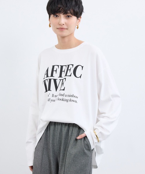BARNYARDSTORM(バンヤードストーム)の「BARNYARDSTORM / ワイドシルエットロゴロンT / マシンウォッシャブル(Tシャツ/カットソー・レディース・チャコール/ホワイト/ブラウン・FREE)」の17枚目の写真