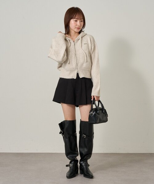 mline（エムライン）の「[mline]ニットパーカー（パーカー・レディース・チャコールグレー/グレー/アイボリー・FREE）」の8枚目の写真