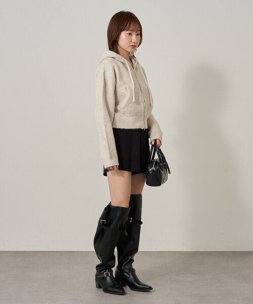 mline（エムライン）の「[mline]ニットパーカー（パーカー・レディース・チャコールグレー/グレー/アイボリー・FREE）」の9枚目の写真