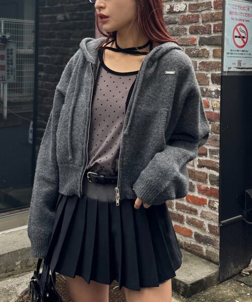 mline（エムライン）の「[mline]ニットパーカー（パーカー・レディース・チャコールグレー/グレー/アイボリー・FREE）」の17枚目の写真