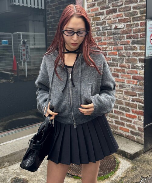 mline（エムライン）の「[mline]ニットパーカー（パーカー・レディース・チャコールグレー/グレー/アイボリー・FREE）」の19枚目の写真