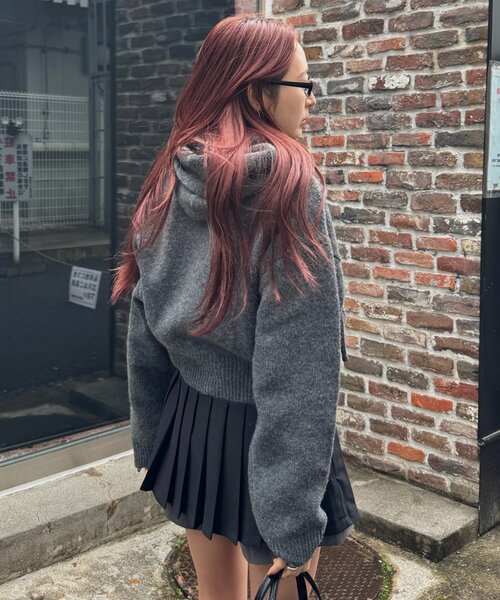 mline（エムライン）の「[mline]ニットパーカー（パーカー・レディース・チャコールグレー/グレー/アイボリー・FREE）」の22枚目の写真