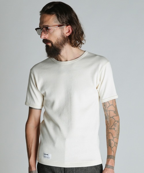 Schott(ショット)の「Schott/ショット/ARMY RIB T-SHIRT/アーミーリブ Tシャツ(Tシャツ/カットソー・メンズ・ブルーグレー/チャコールグレー/ナチュラル・M/L/XL/2XL)」の3枚目の写真