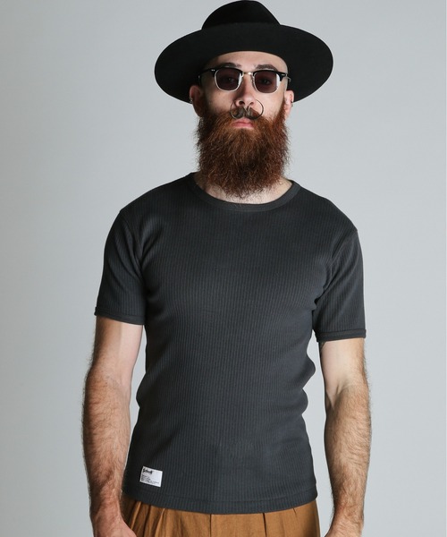 Schott(ショット)の「Schott/ショット/ARMY RIB T-SHIRT/アーミーリブ Tシャツ(Tシャツ/カットソー・メンズ・ブルーグレー/チャコールグレー/ナチュラル・M/L/XL/2XL)」の2枚目の写真