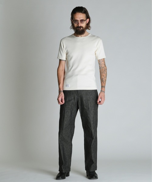 Schott(ショット)の「Schott/ショット/ARMY RIB T-SHIRT/アーミーリブ Tシャツ(Tシャツ/カットソー・メンズ・ブルーグレー/チャコールグレー/ナチュラル・M/L/XL/2XL)」の11枚目の写真