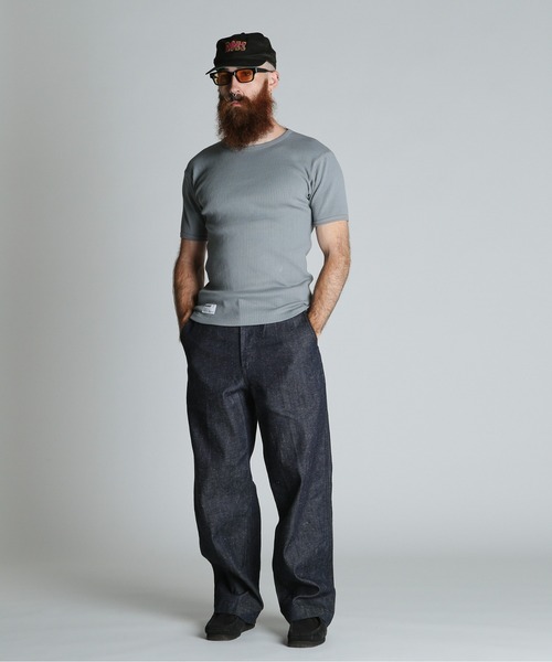 Schott(ショット)の「Schott/ショット/ARMY RIB T-SHIRT/アーミーリブ Tシャツ(Tシャツ/カットソー・メンズ・ブルーグレー/チャコールグレー/ナチュラル・M/L/XL/2XL)」の10枚目の写真