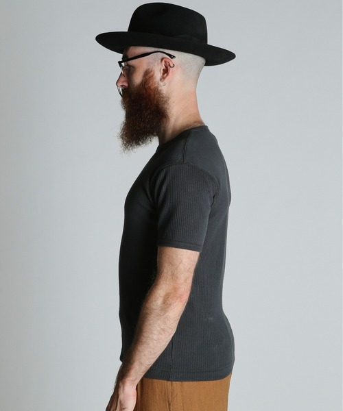 Schott(ショット)の「Schott/ショット/ARMY RIB T-SHIRT/アーミーリブ Tシャツ(Tシャツ/カットソー・メンズ・ブルーグレー/チャコールグレー/ナチュラル・M/L/XL/2XL)」の4枚目の写真