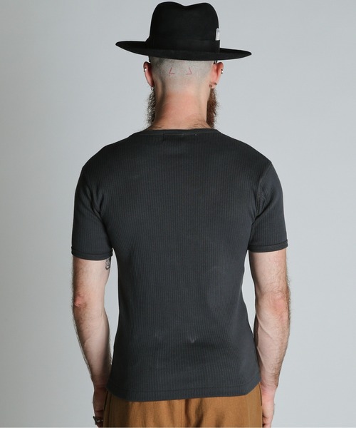 Schott(ショット)の「Schott/ショット/ARMY RIB T-SHIRT/アーミーリブ Tシャツ(Tシャツ/カットソー・メンズ・ブルーグレー/チャコールグレー/ナチュラル・M/L/XL/2XL)」の5枚目の写真