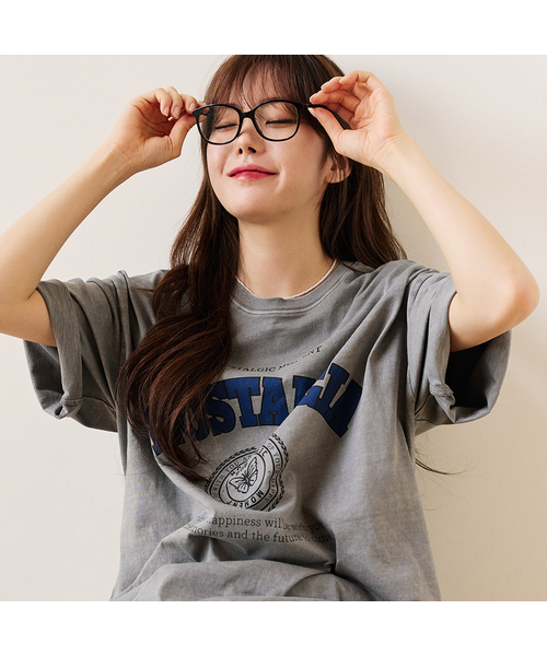 BUBBLPIECE(バブルピース)の「ノスタルジアピグメントTシャツ_ライトグレー(Tシャツ/カットソー・レディース・ライトグレー・MEDIUM/LARGE)」の1枚目の写真