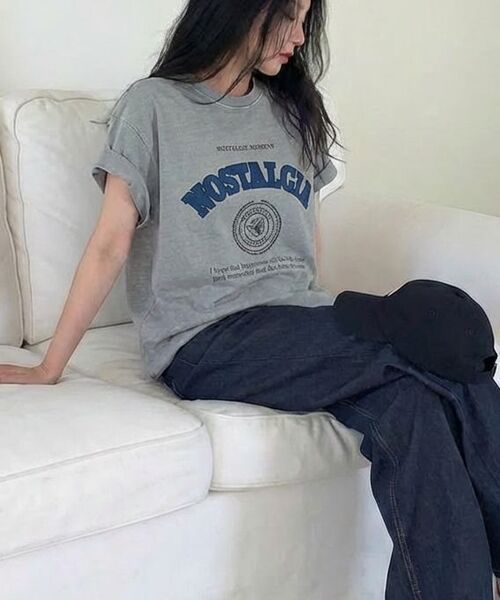 BUBBLPIECE(バブルピース)の「ノスタルジアピグメントTシャツ_ライトグレー(Tシャツ/カットソー・レディース・ライトグレー・MEDIUM/LARGE)」の6枚目の写真