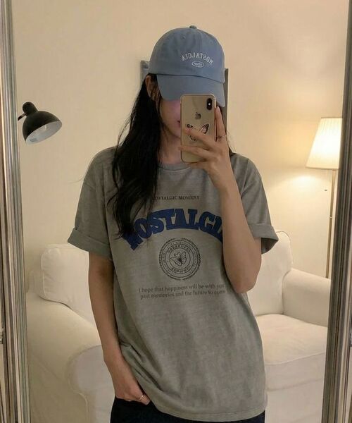 BUBBLPIECE(バブルピース)の「ノスタルジアピグメントTシャツ_ライトグレー(Tシャツ/カットソー・レディース・ライトグレー・MEDIUM/LARGE)」の12枚目の写真