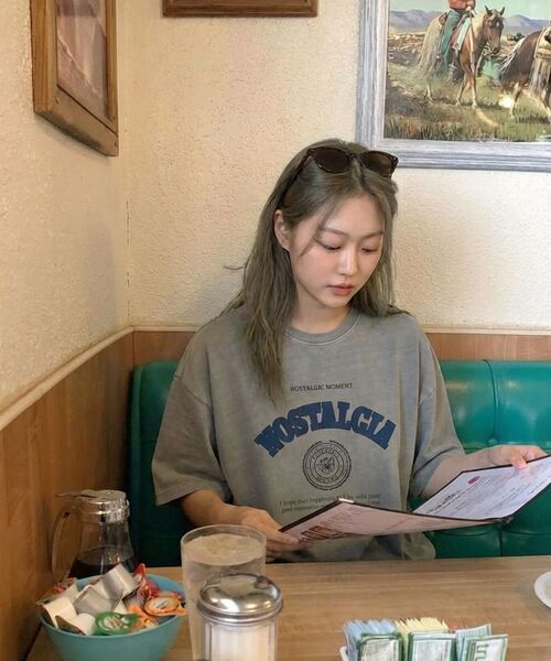 BUBBLPIECE(バブルピース)の「ノスタルジアピグメントTシャツ_ライトグレー(Tシャツ/カットソー・レディース・ライトグレー・MEDIUM/LARGE)」の13枚目の写真