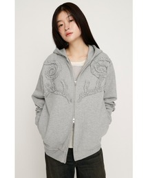 SLY（スライ）の「FRILL ZIP UP HOODIE フリルジップアップフーディ 冬
