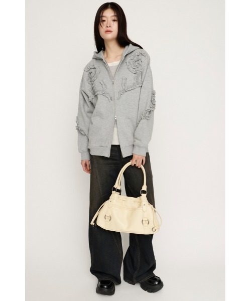 SLY（スライ）の「FRILL ZIP UP HOODIE フリルジップアップフーディ 冬