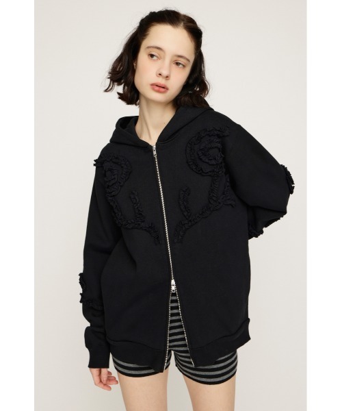 FRILL ZIP UP HOODIE フリルジップアップフーディ 冬服 春服 ジップ