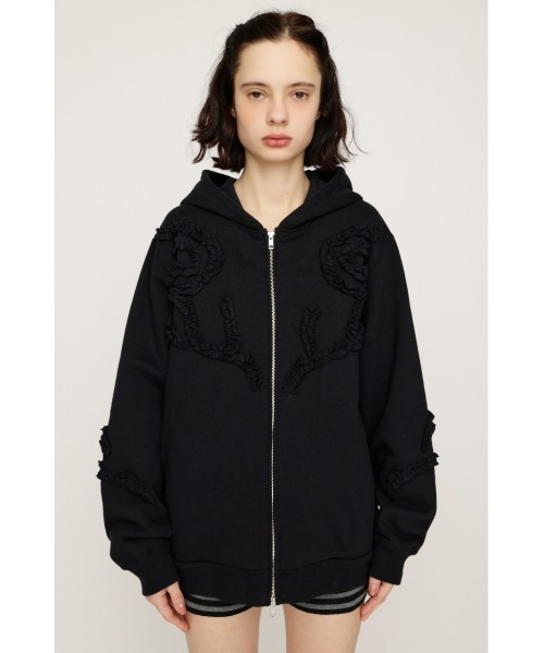 FRILL ZIP UP HOODIE フリルジップアップフーディ 冬服 春服 ジップ