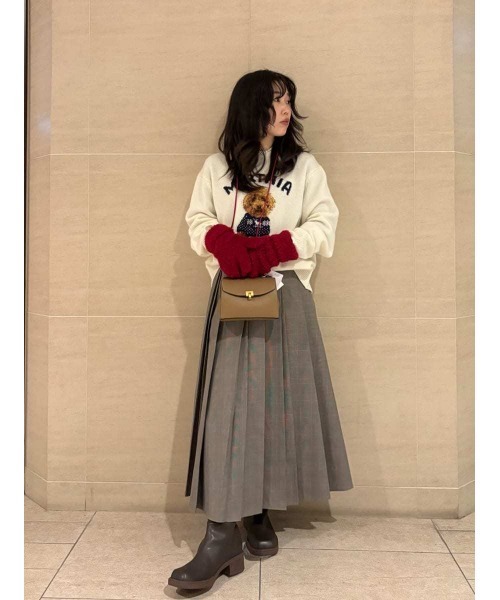 Mila Owen（ミラオーウェン）の「ダブルウエストランダムプリーツスカート（スカート・レディース・チェック/レッド/カーキ・0/1）」の16枚目の写真