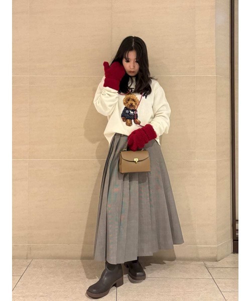 Mila Owen（ミラオーウェン）の「ダブルウエストランダムプリーツスカート（スカート・レディース・チェック/レッド/カーキ・0/1）」の17枚目の写真