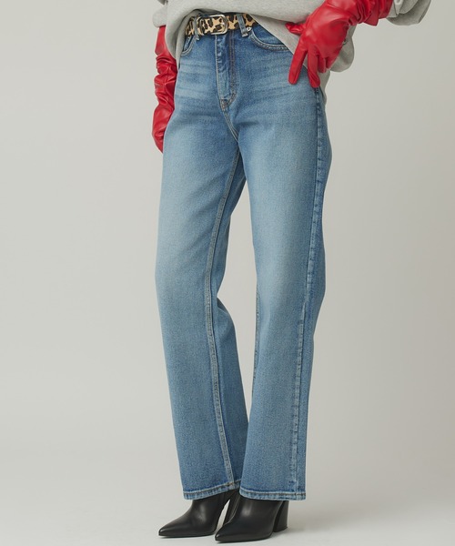 Narcissus(ナルシス)の「ストレートデニムパンツ/シンプルデニム/ベーシック(デニムパンツ・レディース・ブルー・FREE)」の1枚目の写真