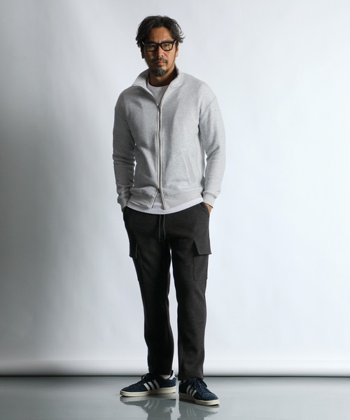 The DUFFER of ST.GEORGE(ザダファーオブセントジョージ)の「STAND COLLAR FULL ZIP TOPS:スタンドカラー フルジップ トップス(スウェット・メンズ・ライトグレー・MEDIUM/LARGE/X-LARGE)」の3枚目の写真