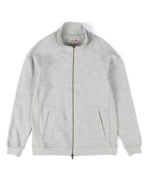 The DUFFER of ST.GEORGE(ザダファーオブセントジョージ)の「STAND COLLAR FULL ZIP TOPS:スタンドカラー フルジップ トップス(スウェット・メンズ・ライトグレー・MEDIUM/LARGE/X-LARGE)」の6枚目の写真