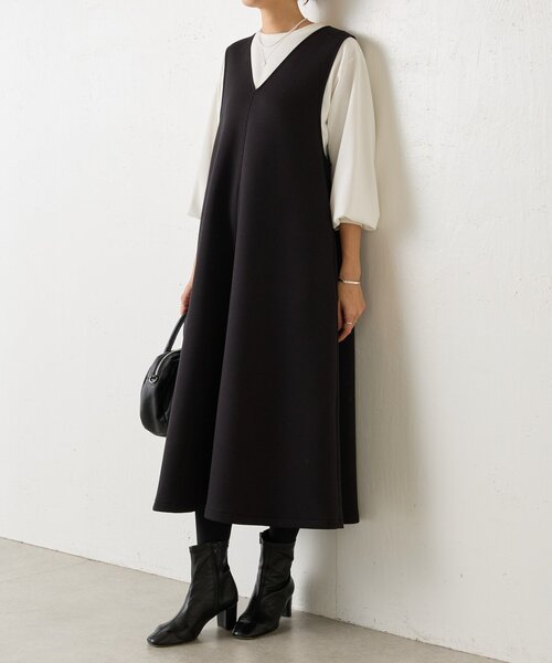 BEARDSLEY（ビアズリー）の「《完売サイズ追加検討中》ダンボールジャンスカ（ジャンパースカート・レディース・ブラック/モカ・0/1）」の3枚目の写真