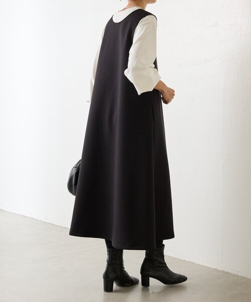 BEARDSLEY（ビアズリー）の「《完売サイズ追加検討中》ダンボールジャンスカ（ジャンパースカート・レディース・ブラック/モカ・0/1）」の4枚目の写真