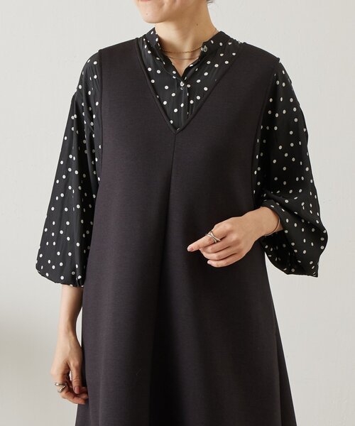 BEARDSLEY（ビアズリー）の「《完売サイズ追加検討中》ダンボールジャンスカ（ジャンパースカート・レディース・ブラック/モカ・0/1）」の8枚目の写真